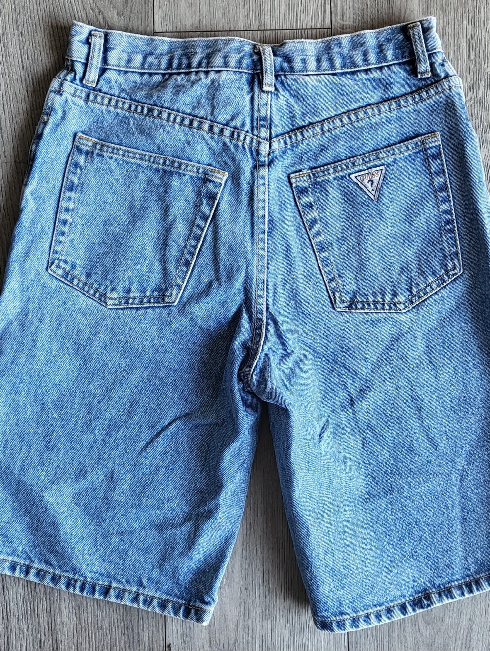 VTG 90s Guess Jeans Denim Shorts Jorts Blue Med Wash Womens 20/30 Modern 28"